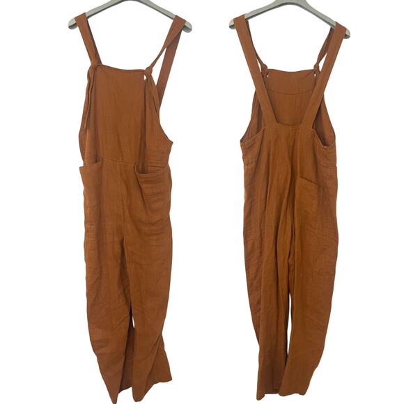 BEATON STUDIO 100% Linen Overalls in Rust Size XS - Picture 6 of 16